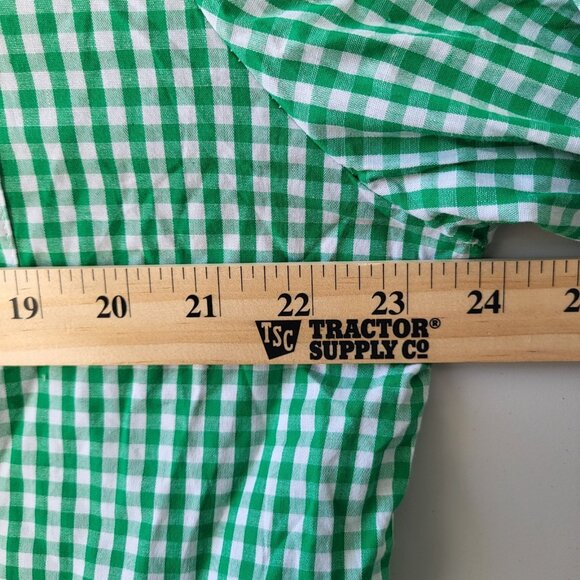 Gingham Plaid Button Up Shirt Mens Green Black Two Tone Preppy Holiday NWT - Picture 7 of 7